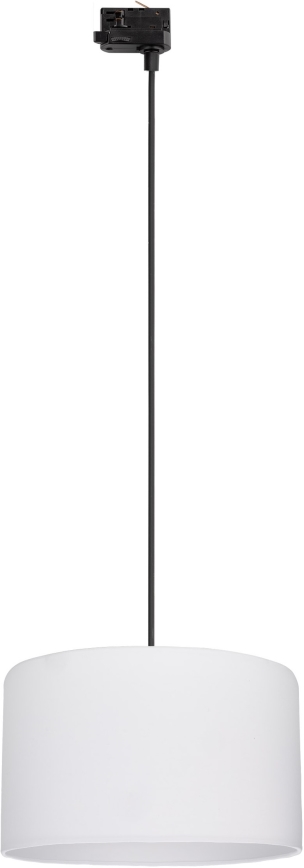 Lampadario a sospensione con filo per sistema a binario trifase TRACER 1xE27/15W/230V diametro 38 cm nero/bianco
