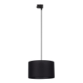 Lampadario a sospensione con filo per sistema a binario trifase TRACER 1xE27/15W/230V diametro 38 cm nero