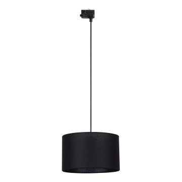 Lampadario a sospensione con filo per sistema a binario trifase TRACER 1xE27/15W/230V diametro 38 cm nero