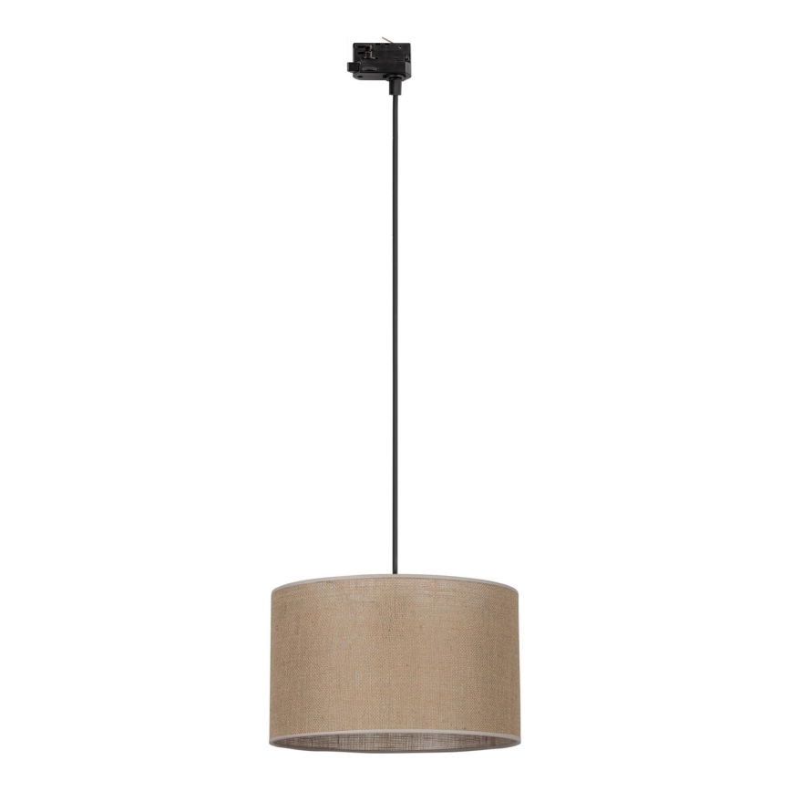 Lampadario a sospensione con filo per sistema a binario trifase TRACER 1xE27/15W/230V diametro 38 cm nero/marrone