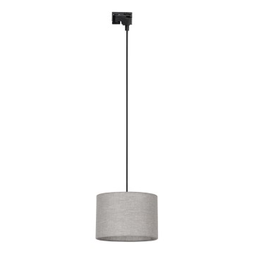Lampadario a sospensione con filo per sistema ferroviario monofase TRACER 1xE27/15W/230V diametro 30 cm nero/grigio