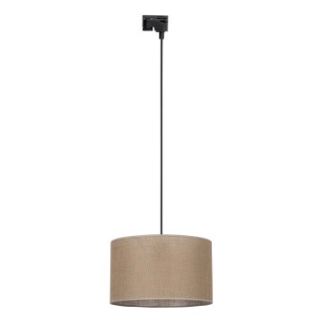 Lampadario a sospensione con filo per sistema ferroviario monofase TRACER 1xE27/15W/230V diametro 38 cm nero/marrone