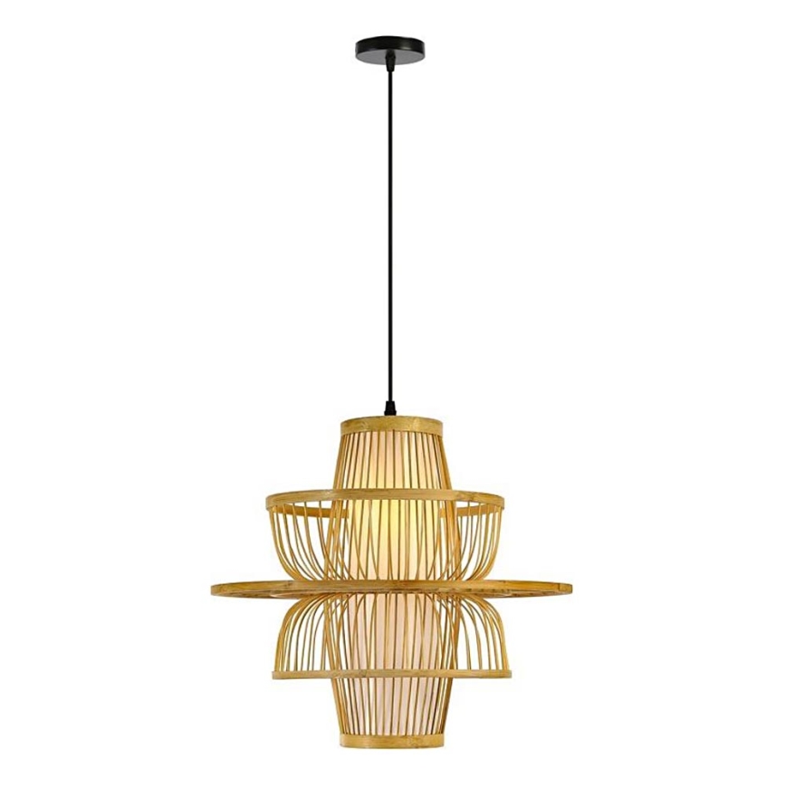 Lampadario a sospensione con filo PINCHOS 1xE27/40W/230V diametro 45 cm bambù