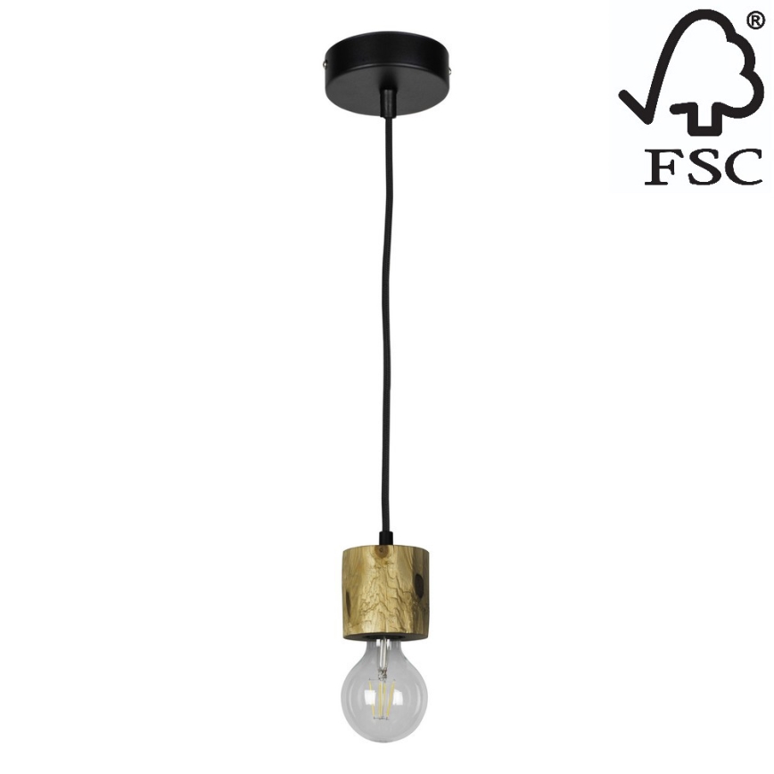 Lampadario a sospensione con filo PINO 1xE27/60W/230V - certificato FSC
