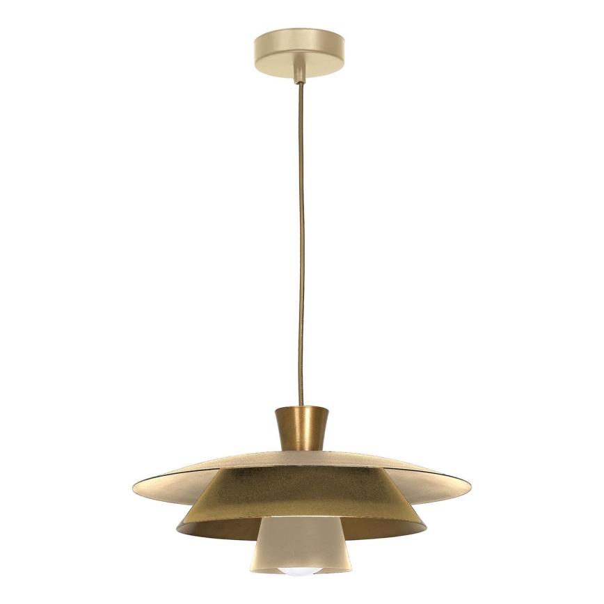 Lampadario a sospensione con filo PLATO 1xE27/15W/230V beige/oro