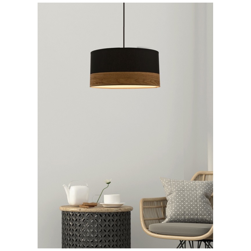 Lampadario a sospensione con filo PORTO 1xE27/60W/230V nero/marrone