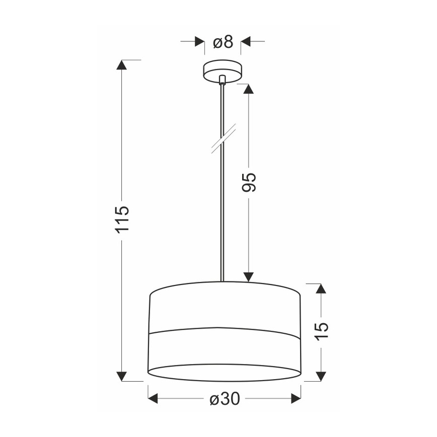 Lampadario a sospensione con filo PORTO 1xE27/60W/230V nero/marrone