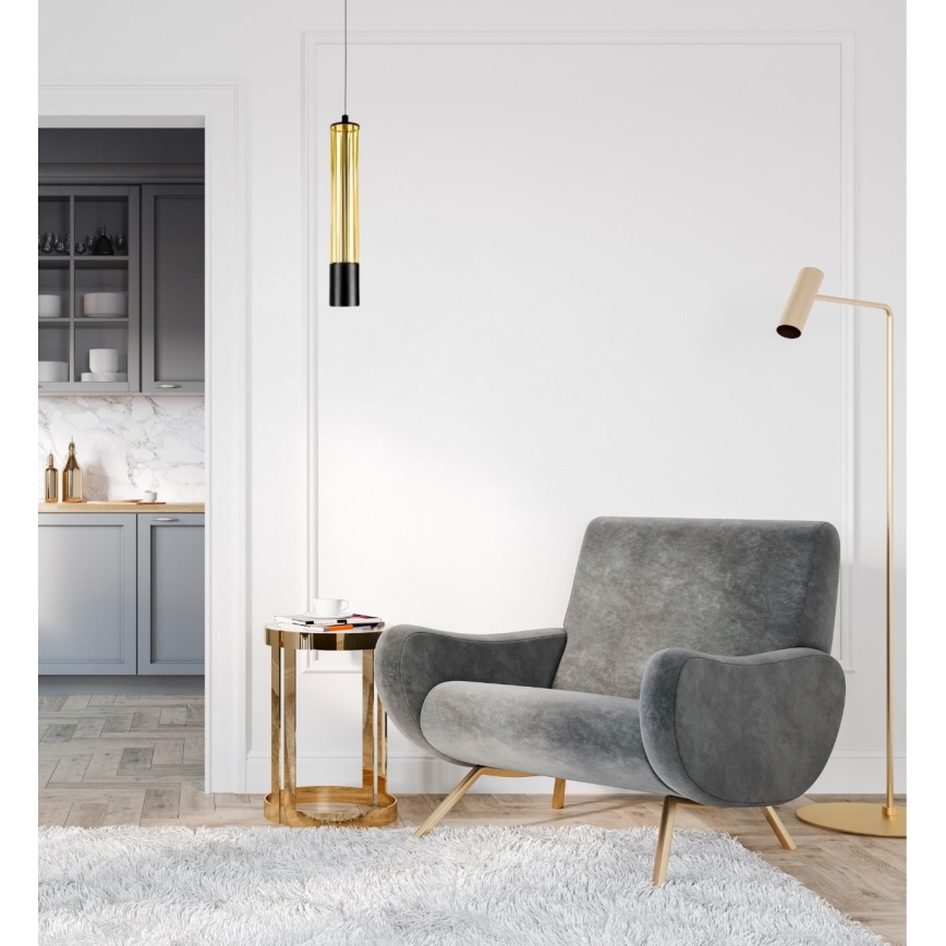 Lampadario a sospensione con filo PRESCOT 1xGU10/40W/230V oro