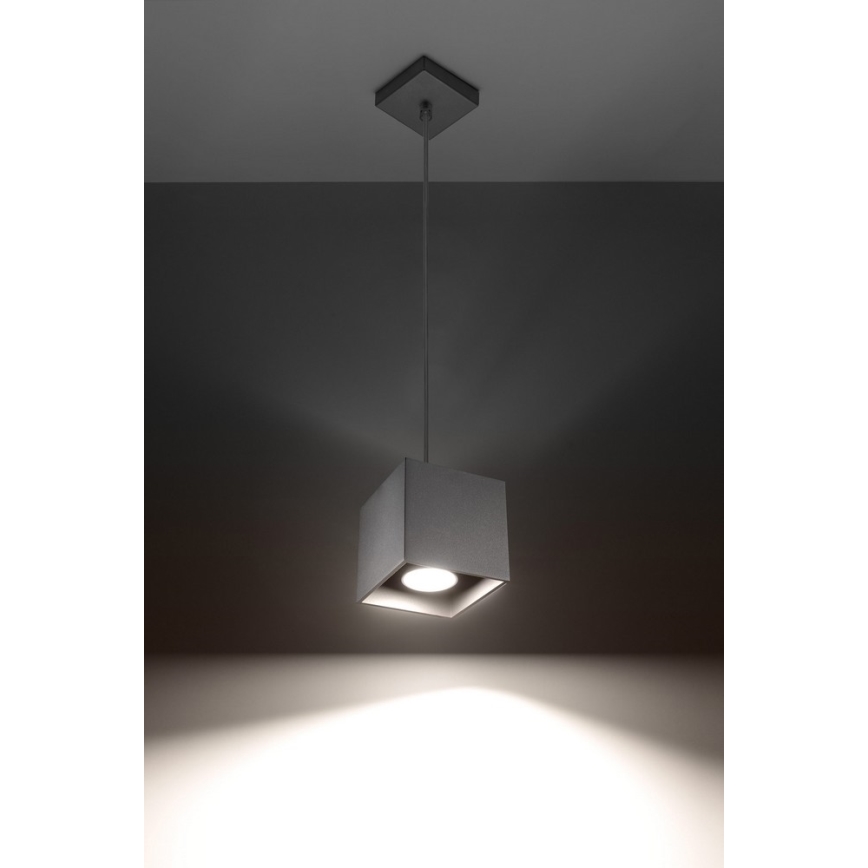 Lampadario a sospensione con filo QUAD 1 1xGU10/40W/230V grigio