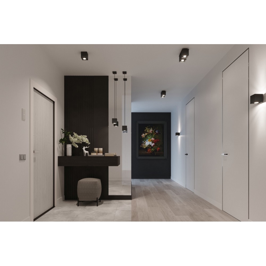 Lampadario a sospensione con filo QUAD 1 1xGU10/40W/230V nero