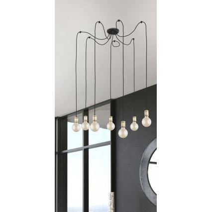 Lampadario a sospensione con filo QUALLE 5xE27/60W/230V ragno