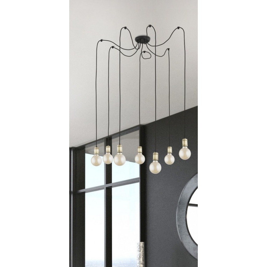 Lampadario a sospensione con filo QUALLE 5xE27/60W/230V ragno