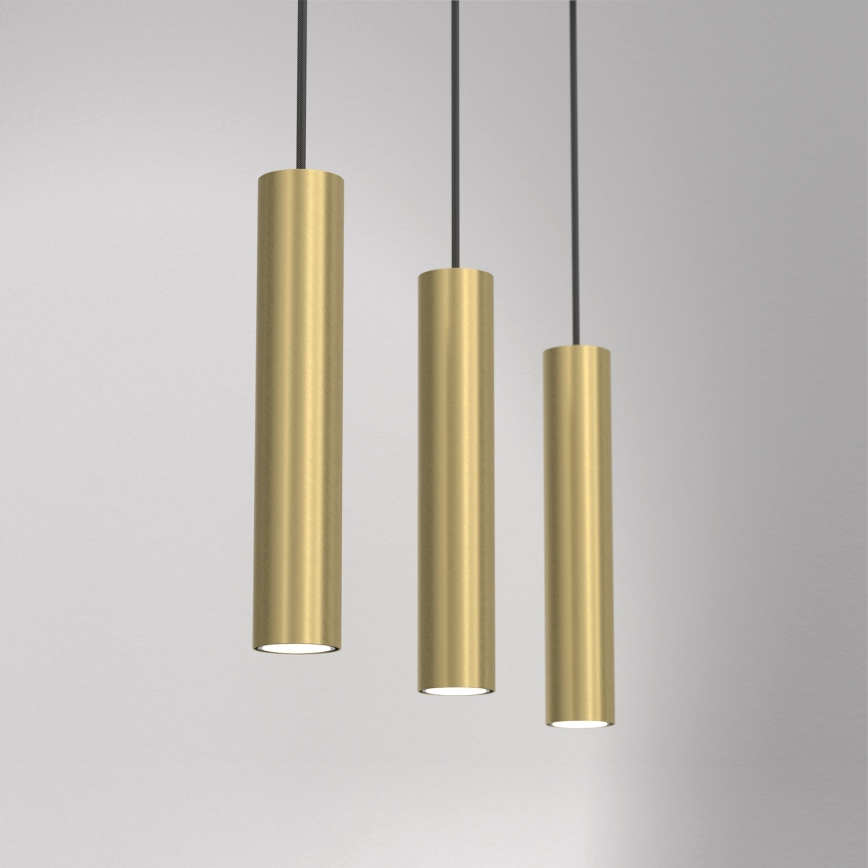 Lampadario a sospensione con filo RAITO 3xGU10/8W/230V ottone
