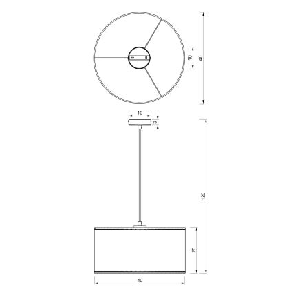 Lampadario a sospensione con filo RATTAN 1xE27/60W/230V diametro 40 cm rattan