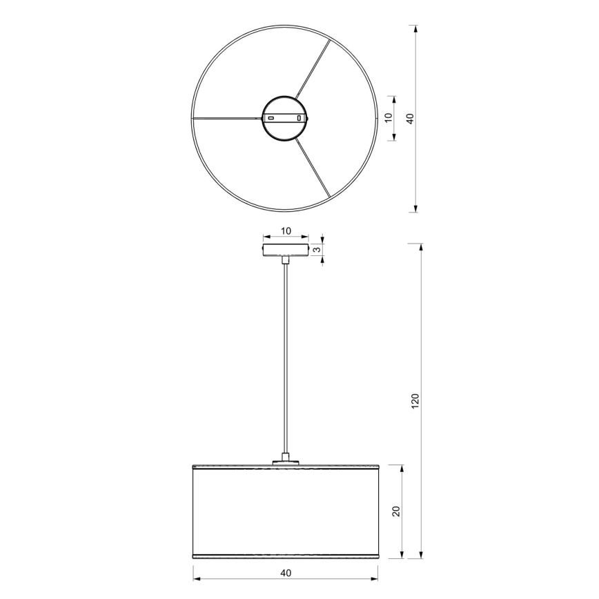 Lampadario a sospensione con filo RATTAN 1xE27/60W/230V diametro 40 cm rattan