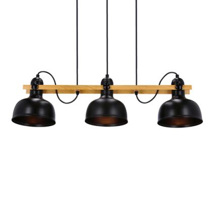 Lampadario a sospensione con filo RENO 3xE27/40W/230V nero/marrone