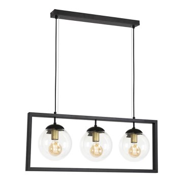 Lampadario a sospensione con filo REY 3xE27/7W/230V nero