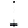 Lampadario a sospensione con filo RIF LUX 1xGX53/12W/230V diametro 25 cm nero/cromo lucido
