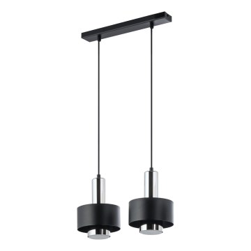 Lampadario a sospensione con filo RIF LUX 2xGX53/12W/230V nero/cromo lucido