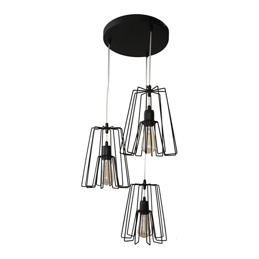 Lampadario a sospensione con filo ROLLER 3xE27/15W/230V