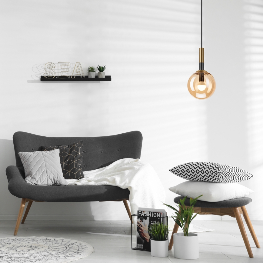 Lampadario a sospensione con filo ROLLO 1xE14/5W/230V oro/fumé beige