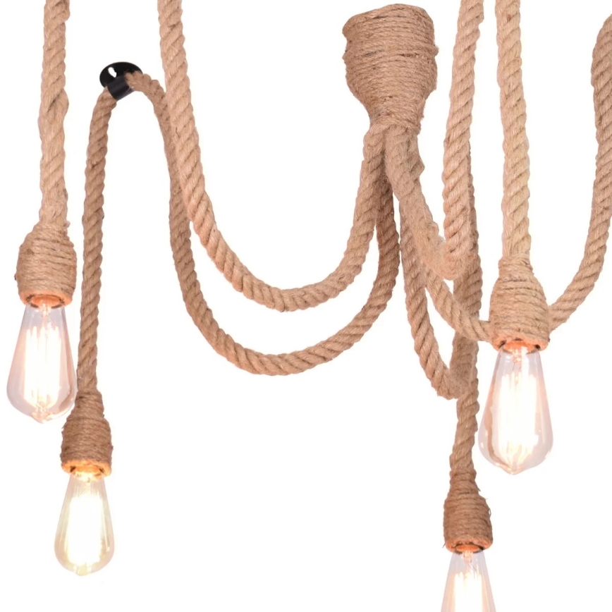 Lampadario a sospensione con filo ROPE CASA 5xE27/12W/230V ragno