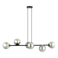 Lampadario a sospensione con filo ROSSI 6xE14/10W/230V nero/grigio