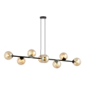 Lampadario a sospensione con filo ROSSI 8xE14/10W/230V nero/beige