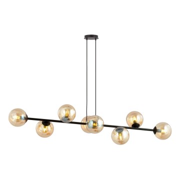 Lampadario a sospensione con filo ROSSI 8xE14/10W/230V nero/beige