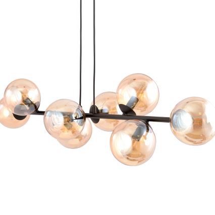 Lampadario a sospensione con filo ROSSI 8xE14/10W/230V nero/beige