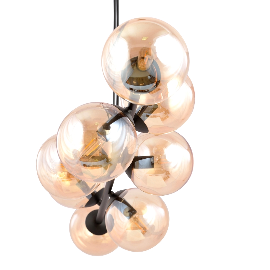 Lampadario a sospensione con filo ROSSI 8xE14/10W/230V nero/beige