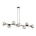 Lampadario a sospensione con filo ROSSI 8xE14/10W/230V nero/grigio