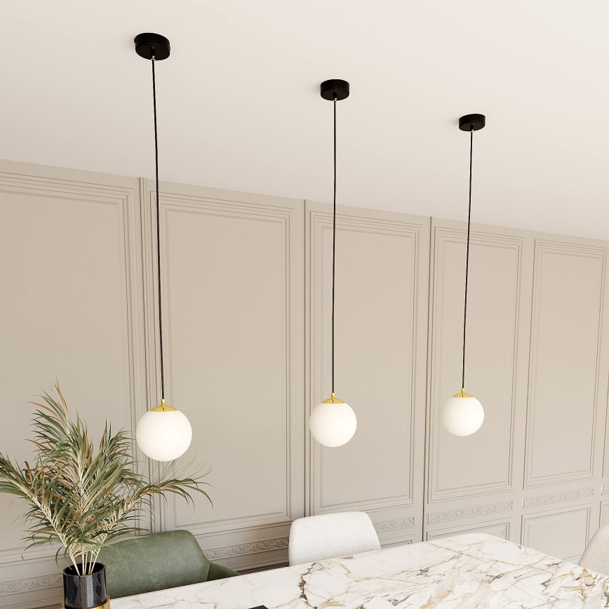 Lampadario a sospensione con filo ROYAL 1xE14/10W/230V diametro 14 cm nero