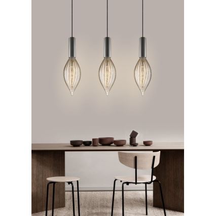Lampadario a sospensione con filo SAGA 1xE27/40W/230V nero
