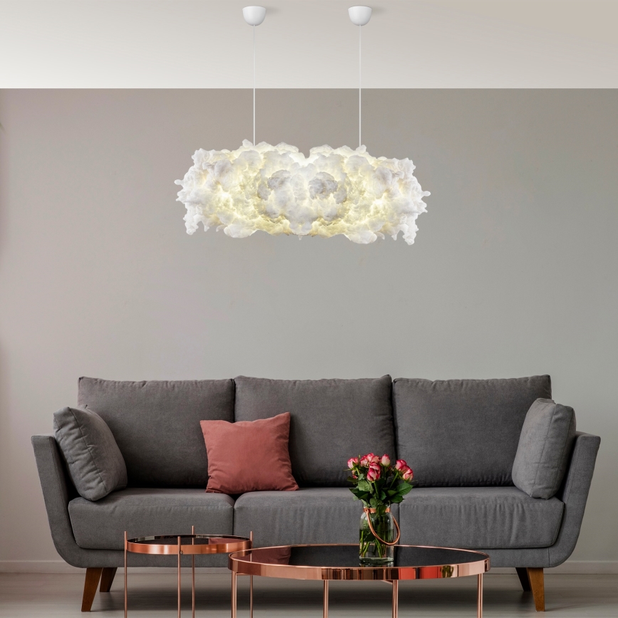 Lampadario a sospensione con filo SERENE 1xE27/40W/230V bianco