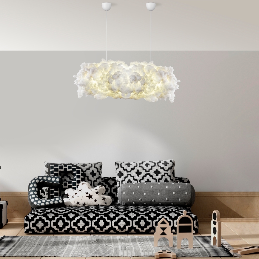 Lampadario a sospensione con filo SERENE 1xE27/40W/230V bianco