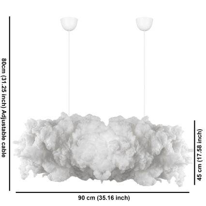 Lampadario a sospensione con filo SERENE 1xE27/40W/230V bianco
