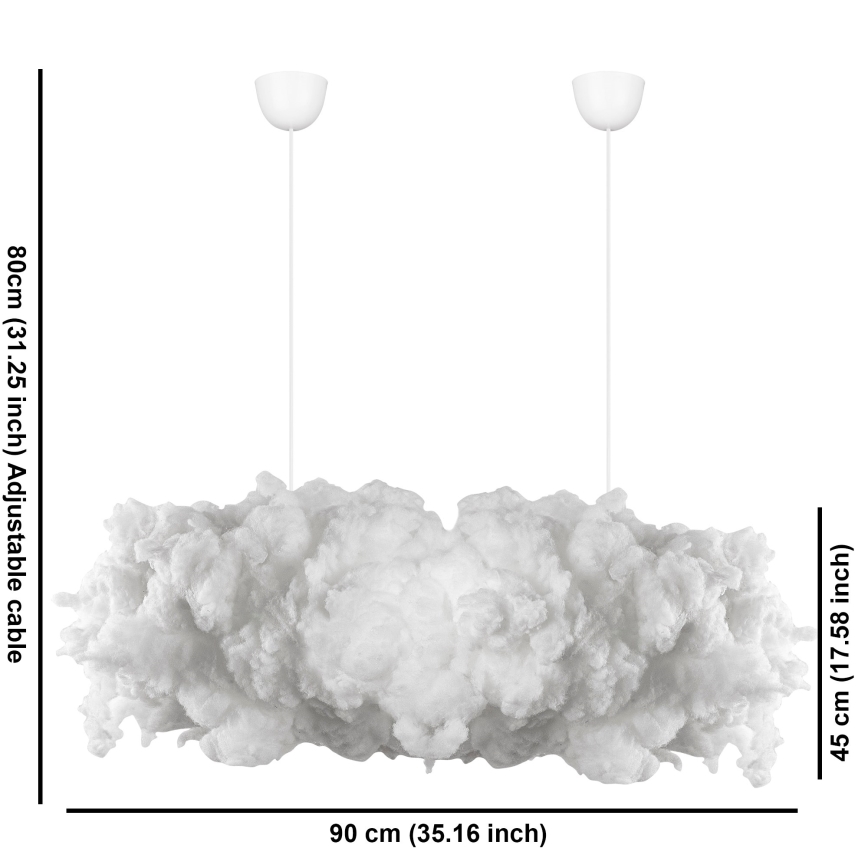 Lampadario a sospensione con filo SERENE 1xE27/40W/230V bianco