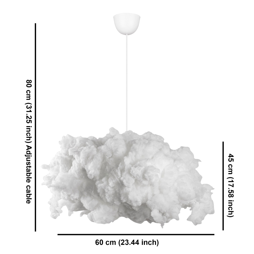 Lampadario a sospensione con filo SERENITY 1xE27/40W/230V bianco
