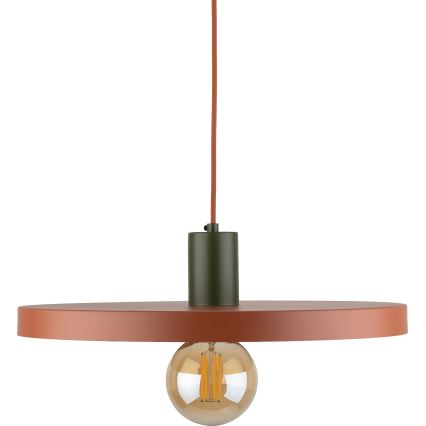 Lampadario a sospensione con filo SILA 1xE27/15W/230V diametro 40 cm color mattone/verde
