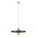 Lampadario a sospensione con filo SILA 1xE27/15W/230V diametro 40 cm marrone/beige