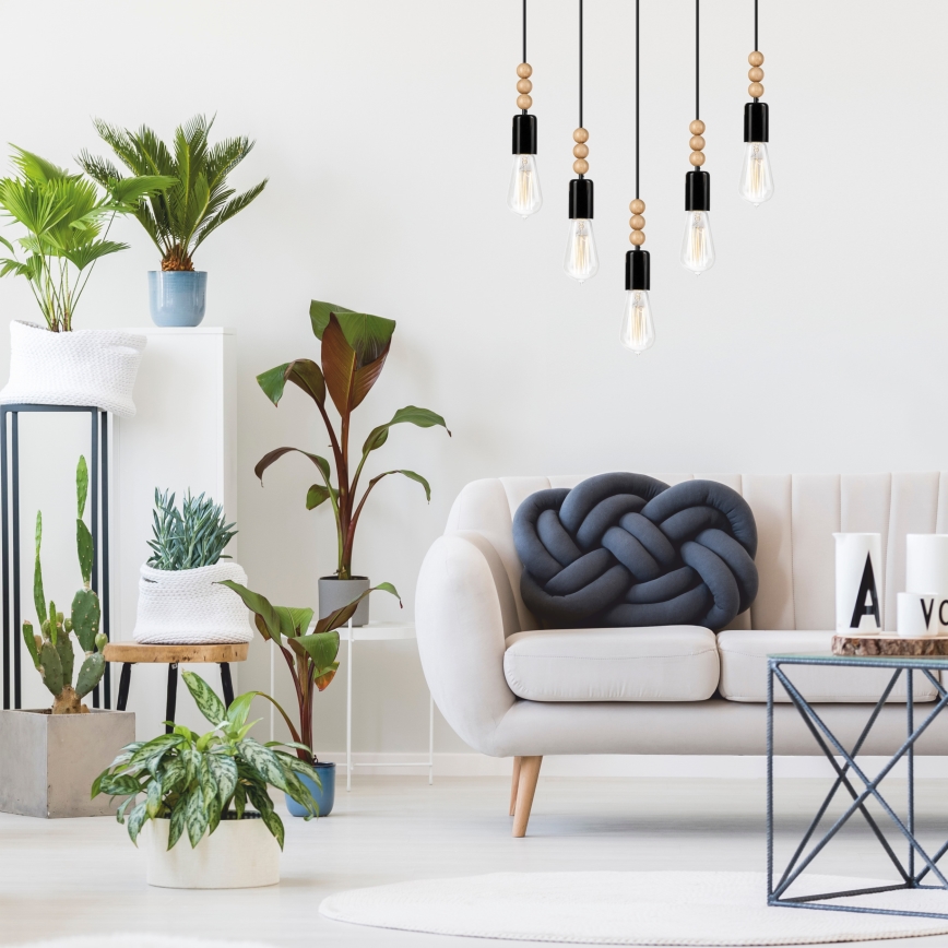 Lampadario a sospensione con filo SIMON 5xE27/60W/230V - FSC certificato