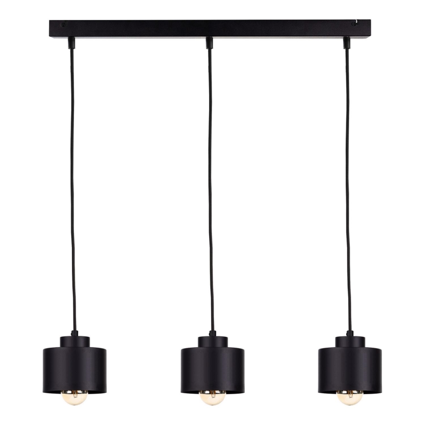 Lampadario a sospensione con filo SIMPLY BLACK 3xE27/60W/230V