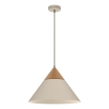 Lampadario a sospensione con filo SINGLE 1xE27/15W/230V beige/faggio