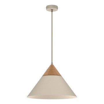 Lampadario a sospensione con filo SINGLE 1xE27/15W/230V beige/faggio