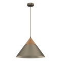 Lampadario a sospensione con filo SINGLE 1xE27/15W/230V ottone/faggio