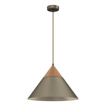 Lampadario a sospensione con filo SINGLE 1xE27/15W/230V ottone/faggio