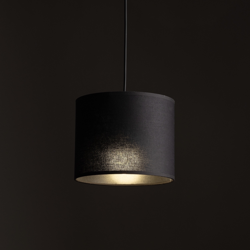 Lampadario a sospensione con filo per sistema a binario trifase TRACER 1xE27/15W/230V diametro 20 cm nero
