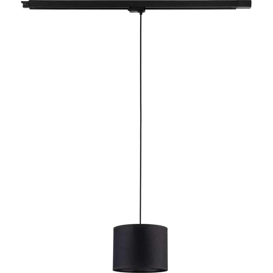Lampadario a sospensione con filo per sistema a binario trifase TRACER 1xE27/15W/230V diametro 20 cm nero