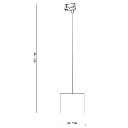 Lampadario a sospensione con filo per sistema a binario trifase TRACER 1xE27/15W/230V diametro 20 cm nero
